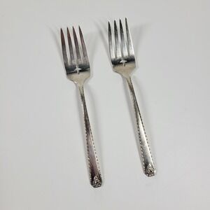 1945 Oneida Prestige Bordeaux Silver Plate  Salad Fork Set Of 2